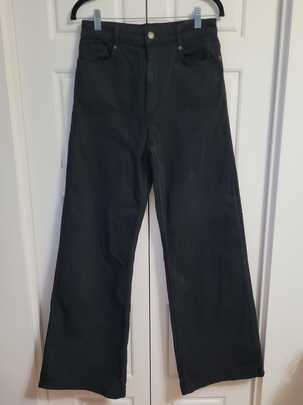 Zara Black High-Rise Wide-Leg Jeans - Size 4 - Excellent Conditiom